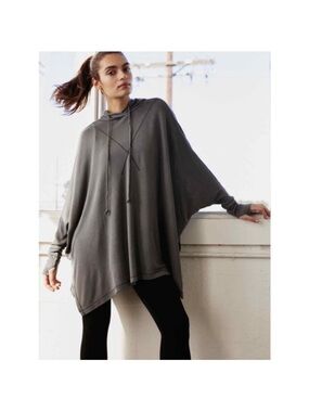 Free People Movement Hard to Find Swinging It Hooded Poncho Sweatshirt Oversized